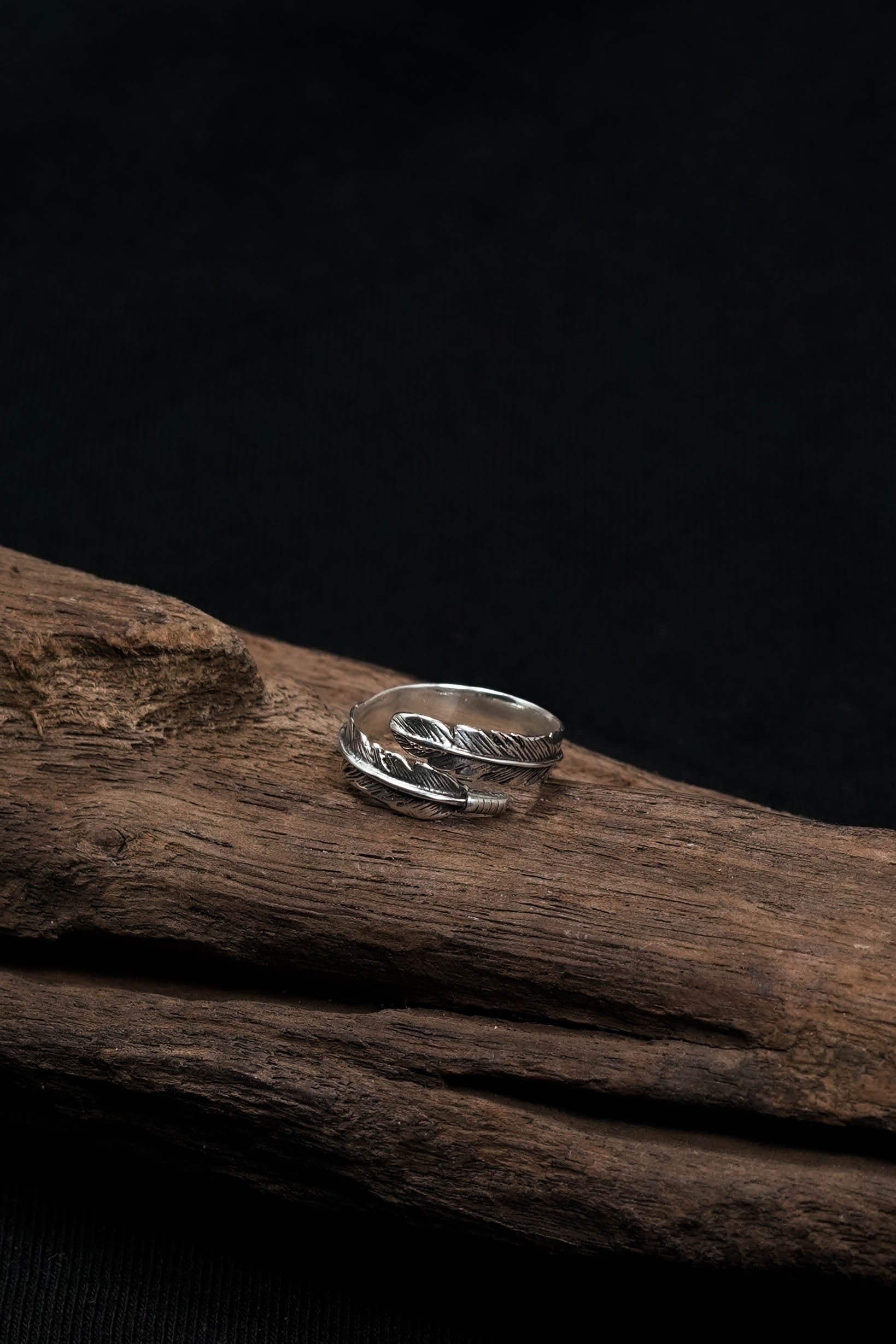 925 Sterling Silver Feather Ring