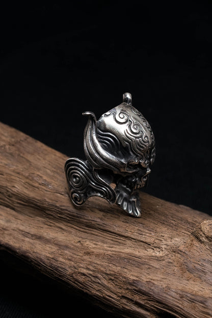 Retro 925 Sterling Silver Skull Skeleton Ring