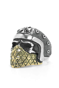 Retro 925 Silver Ring Gothic Mask Skull Men
