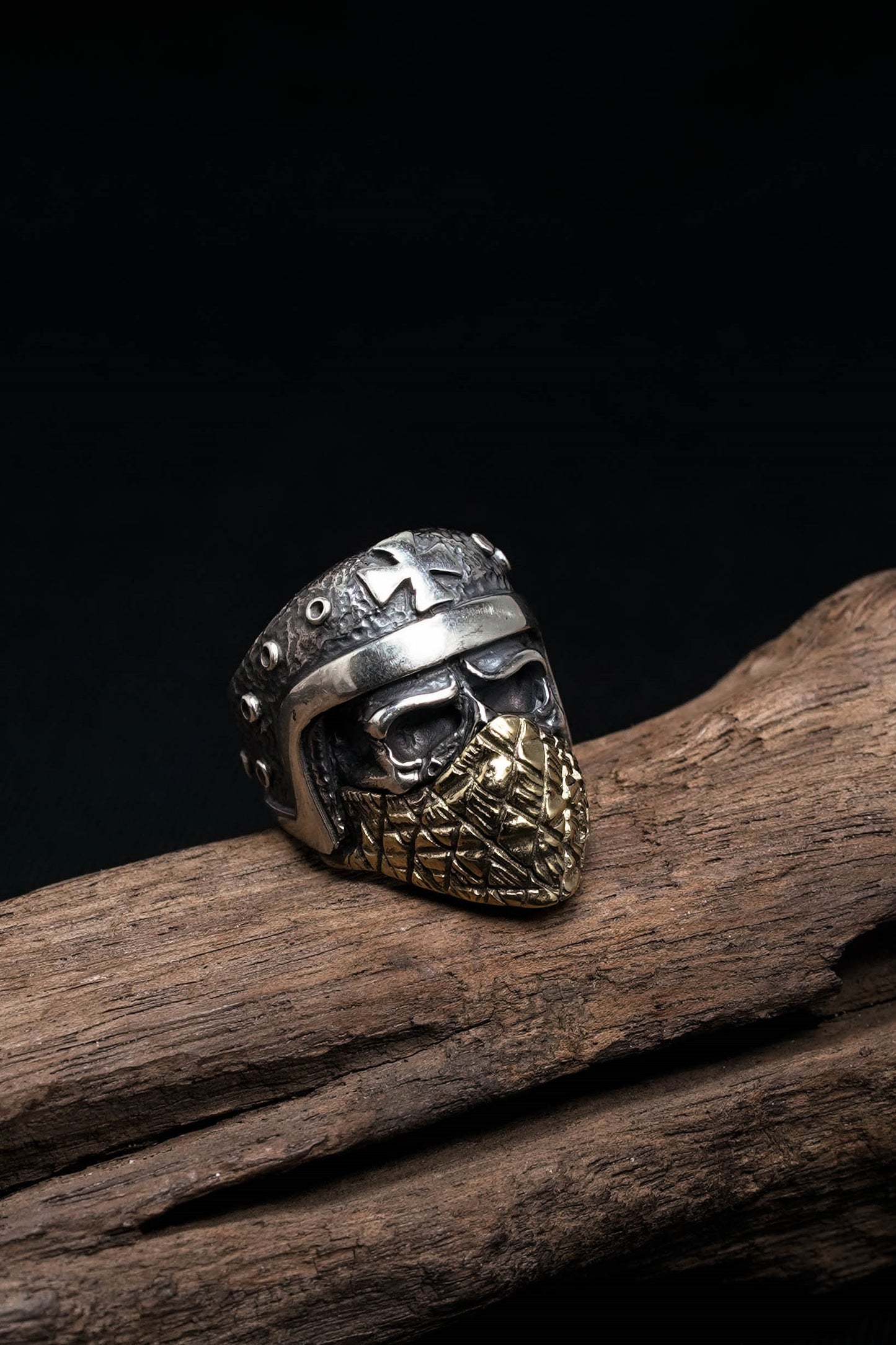 Retro 925 Silver Ring Gothic Mask Skull Men