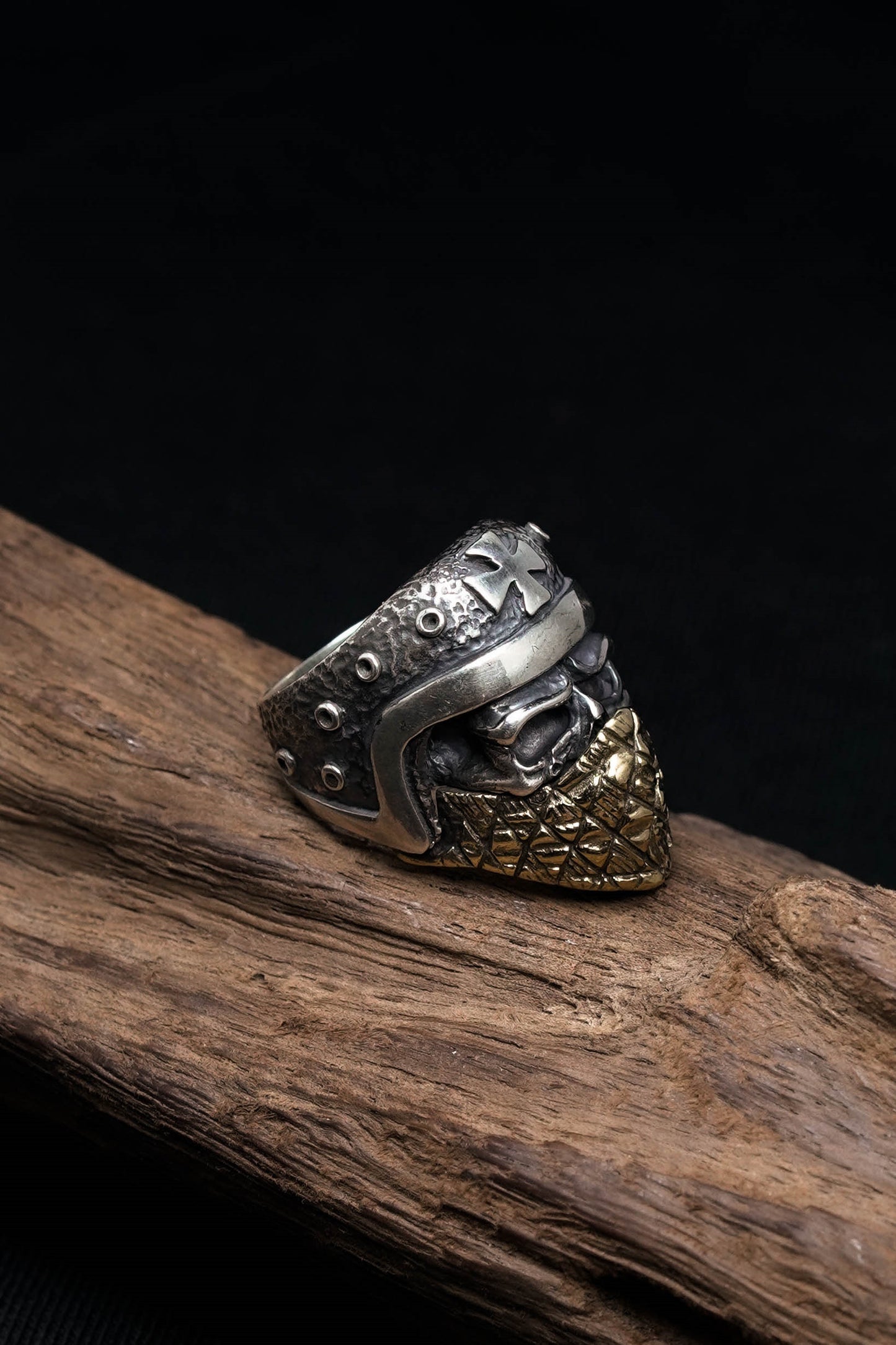 Retro 925 Silver Ring Gothic Mask Skull Men