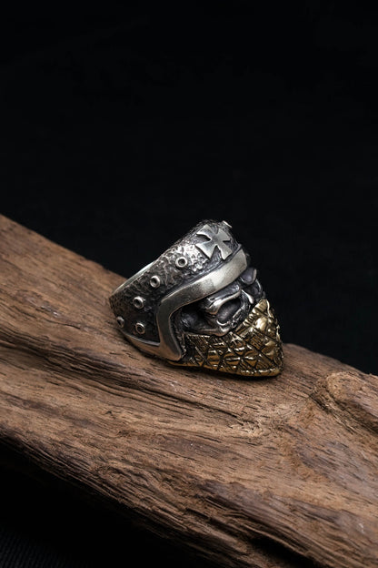 Retro 925 Silver Ring Gothic Mask Skull Men