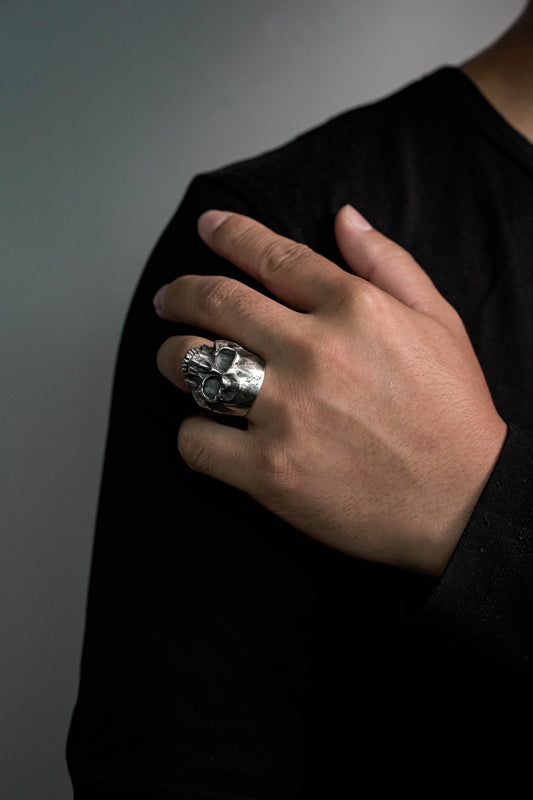 925 Sterling Silver Retro Skull Ring