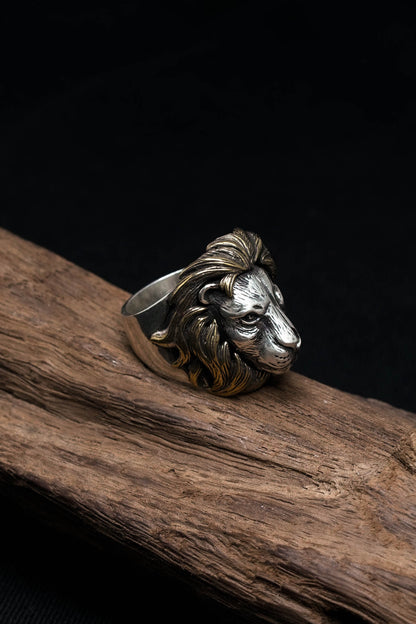 Retro Lion Head 925 Sterling Silver Ring Jewelry