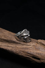 Load image into Gallery viewer, Vintage 925 Sterling Silver Gothic Skeleton Ring Rock
