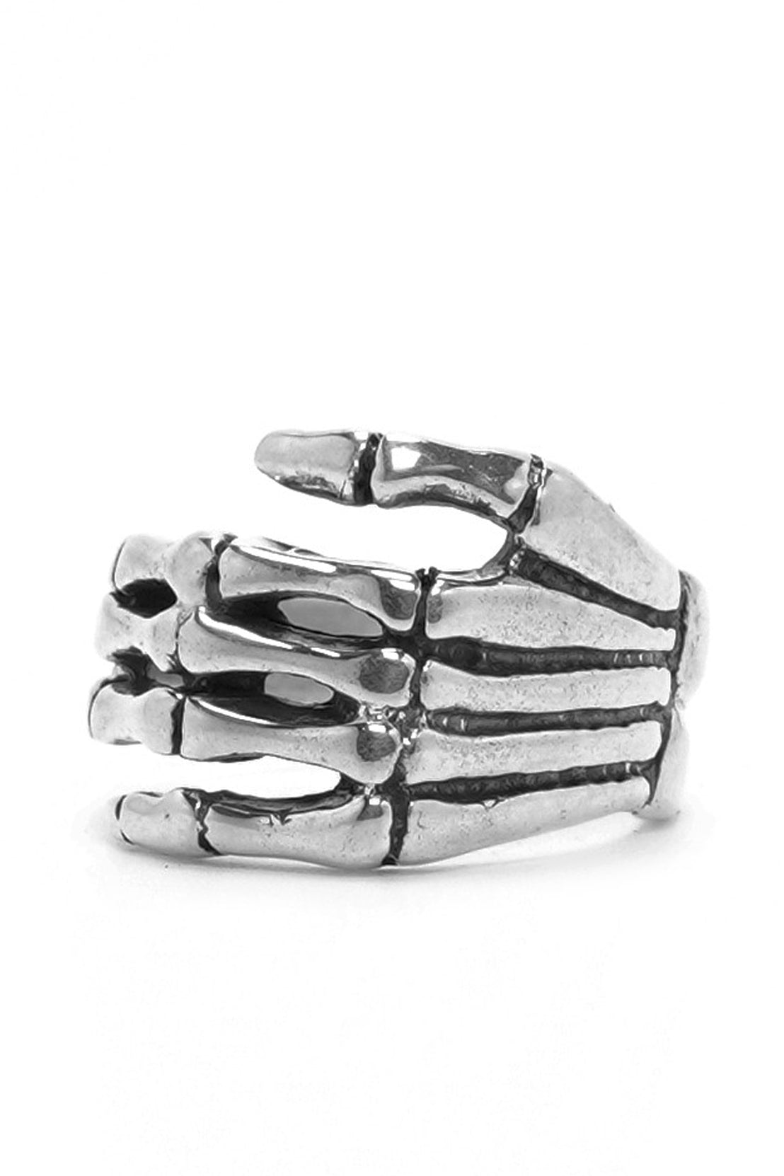 Retro 925 Sterling Silver Paw Hand Bone Ring