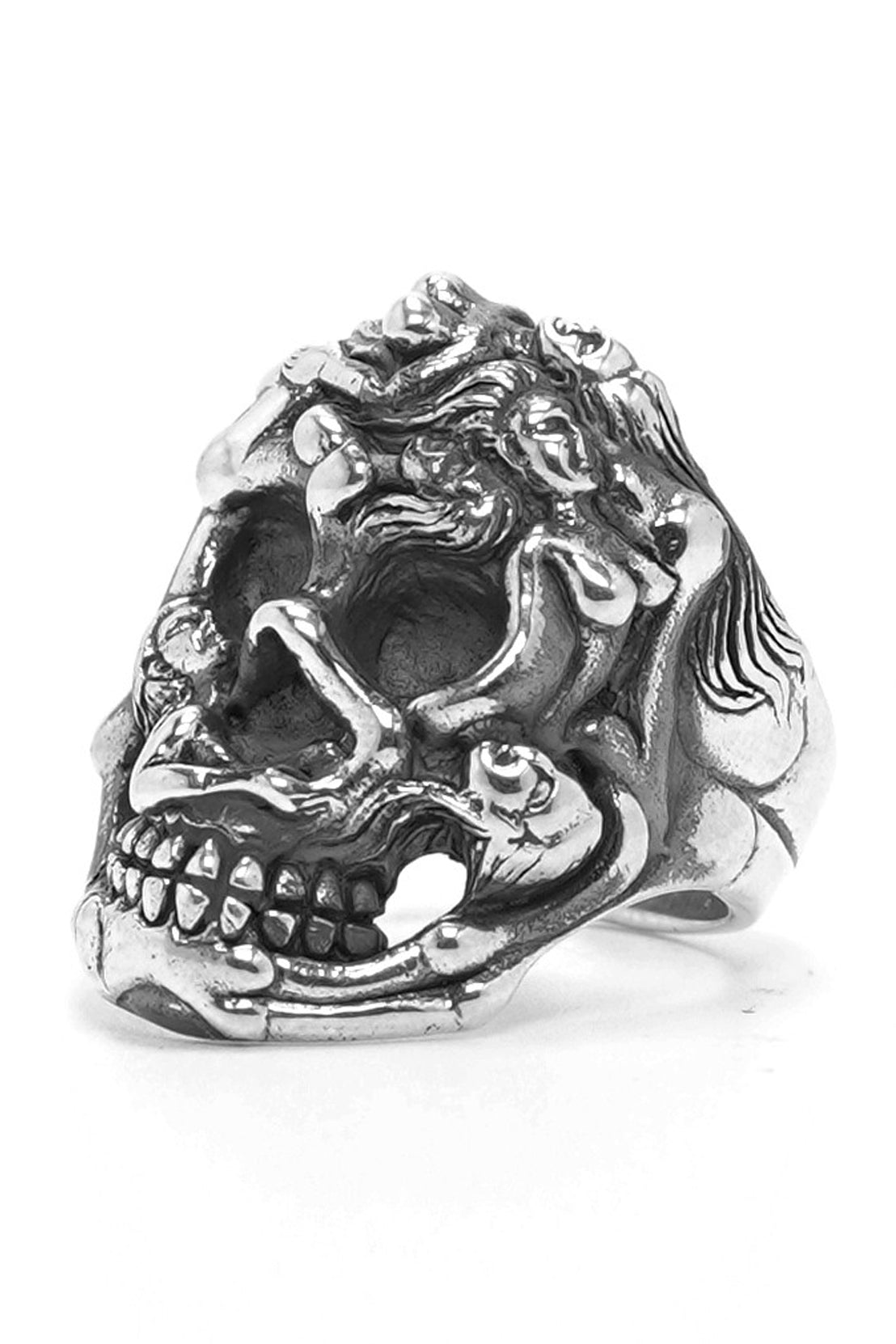 Retro Silver Exaggerated Skull Rings