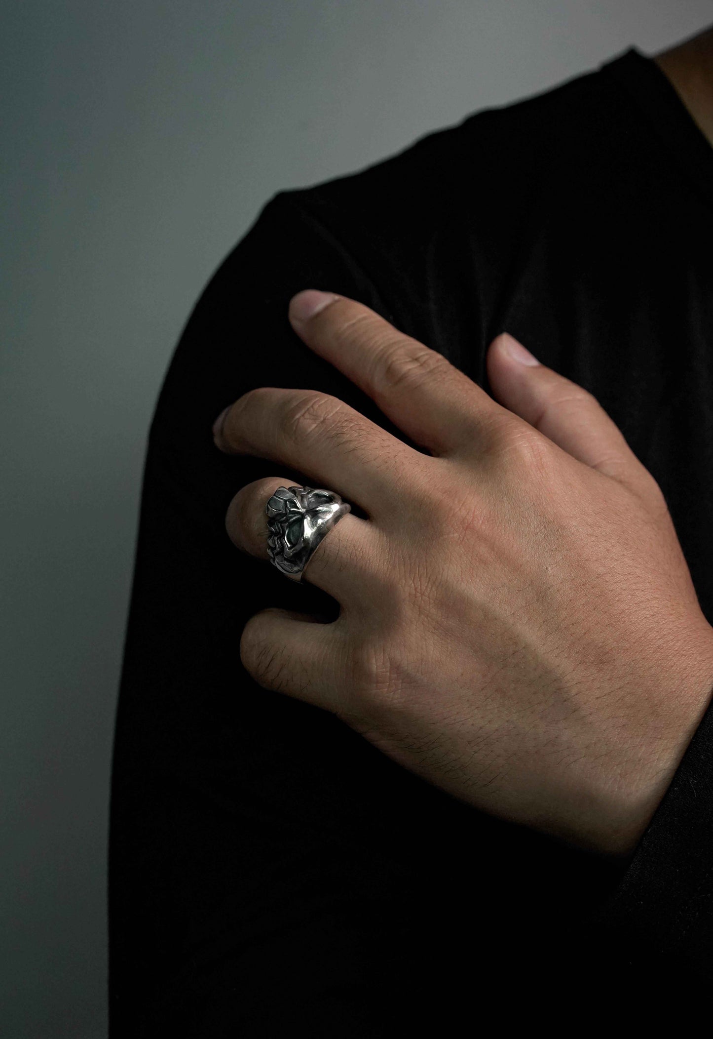 925 Sterling Silver Big Teeth Skull Ring