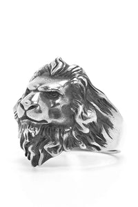 Retro 925 Sterling Silver Ring Men's Personality Carved Lion Jewelry