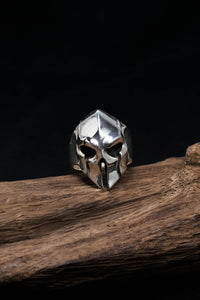 Retro Spartan Hero Helmet Mask Ring