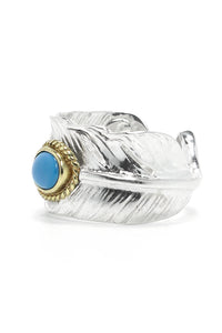 Turquoise Feather 925 Sterling Silver Ring
