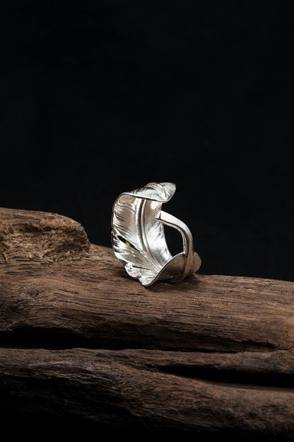 Turquoise Feather 925 Sterling Silver Ring