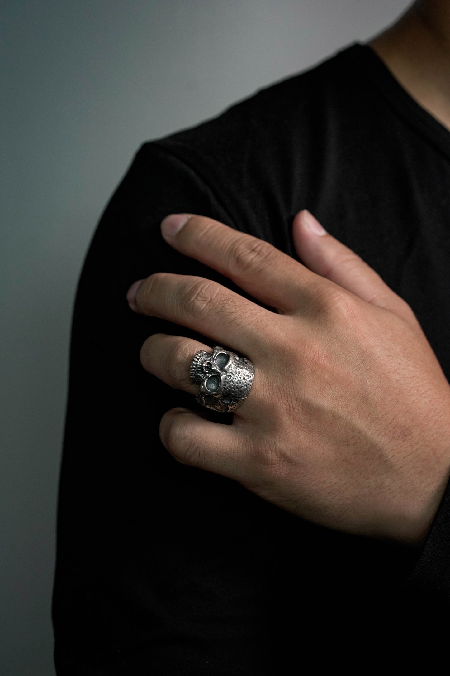 Retro 925 Sterling Silver Human Skull Ring