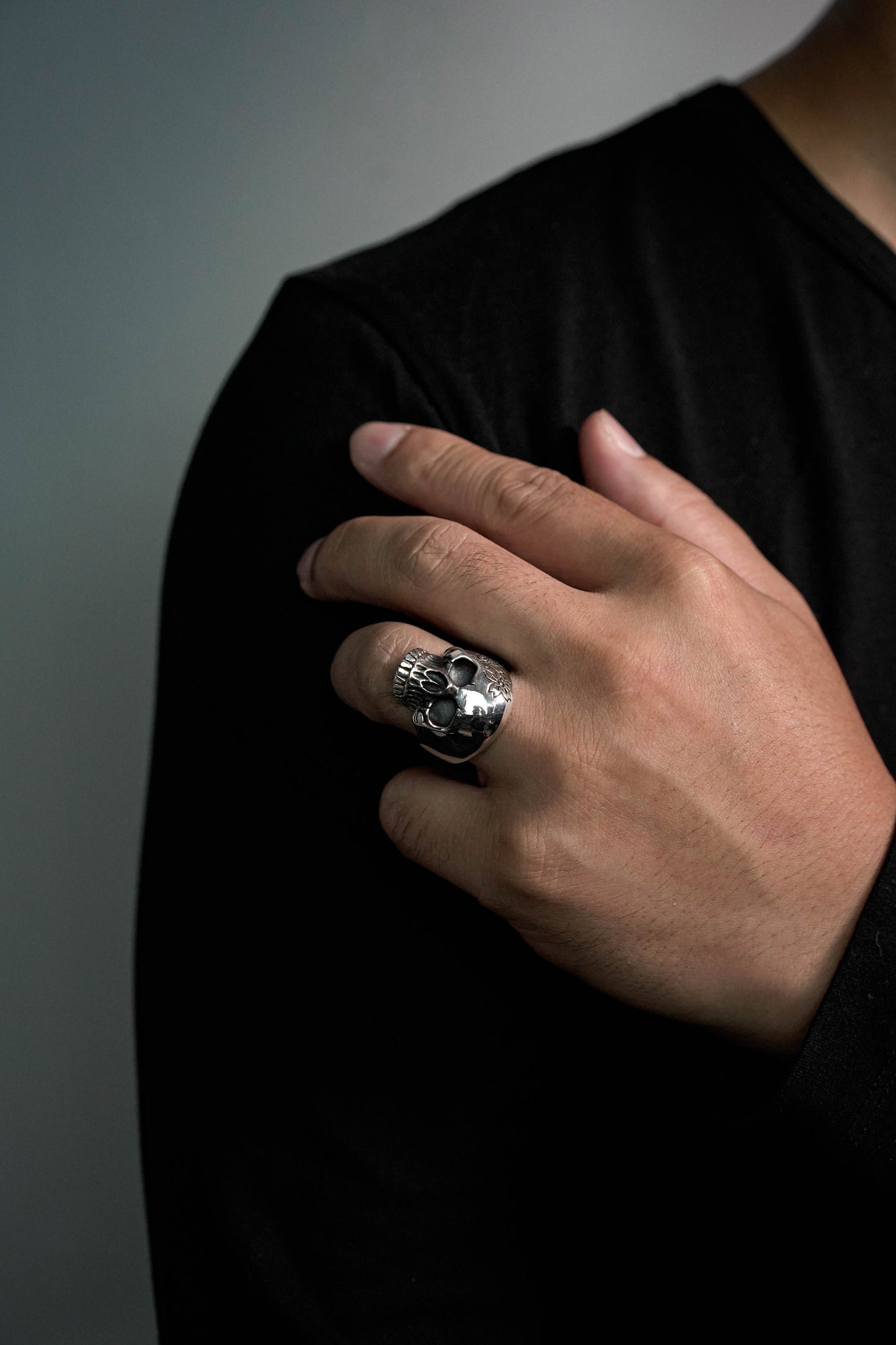 Vintage 925 Sterling Silver Gothic Skeleton Ring