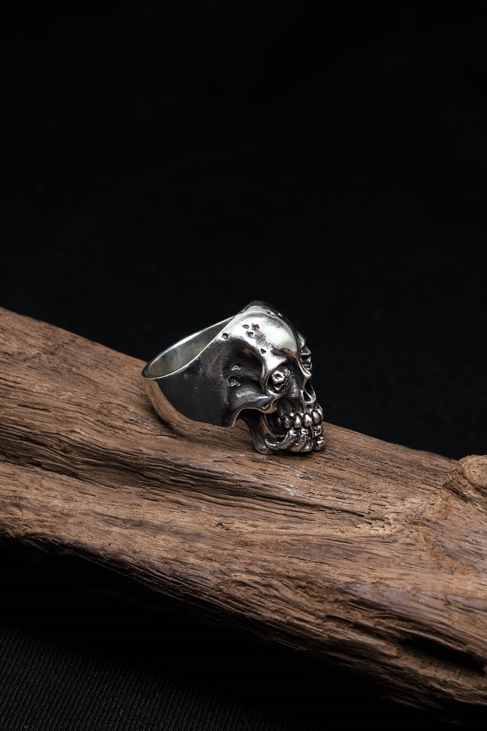 TS Handmade Silver Retro 925 Sterling Silver Skull Ring