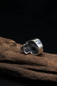 TS Handmade Silver Retro 925 Sterling Silver Skull Ring