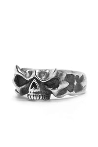 Retro Handmade Silver Vintage Flat Skull Ring