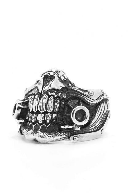 925 Sterling Silver Large Teeth Skull Ring
