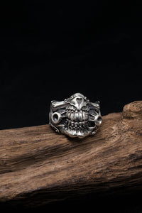 925 Sterling Silver Large Teeth Skull Ring