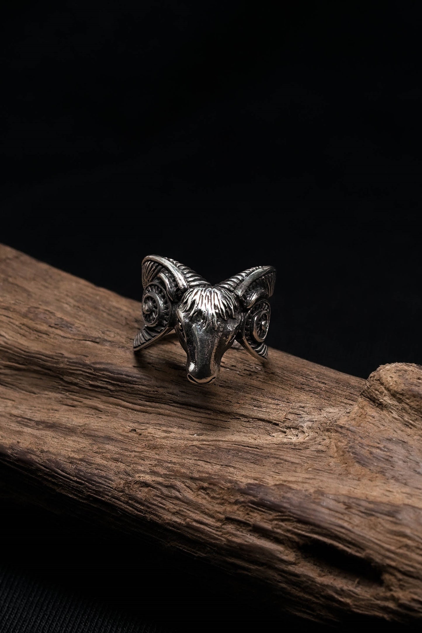 Vintage Rams Head Ring 925 Solid Sterling Silver