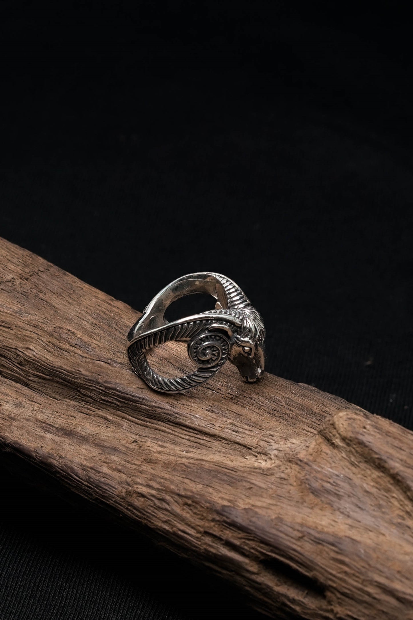 Vintage Rams Head Ring 925 Solid Sterling Silver