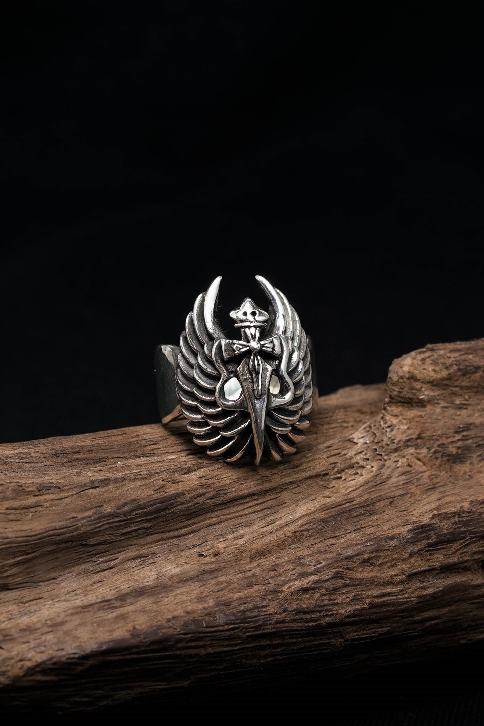 Retro 925 Silver Wings Ring