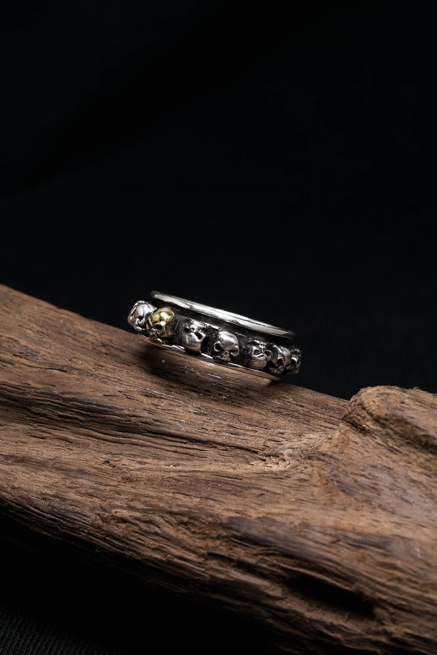 Retro Silver Skeleton Skull Ring