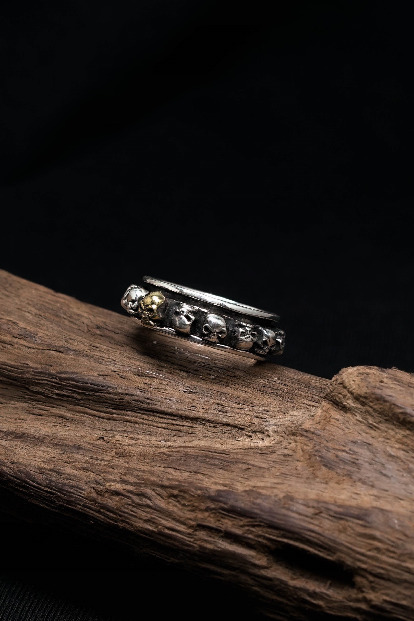 Retro Silver Skeleton Skull Ring