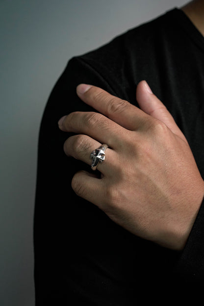 Retro 925 Sterling Silver Small Cross Ring