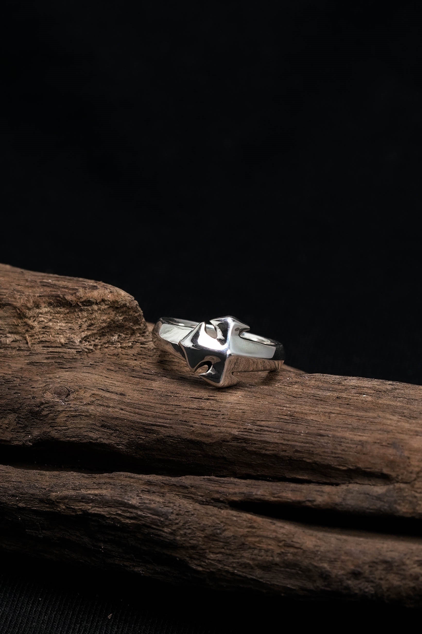 Retro 925 Sterling Silver Small Cross Ring