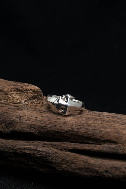 Retro 925 Sterling Silver Small Cross Ring
