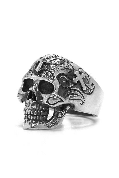 Cross Skull 925 Sterling Silver Retro Ring