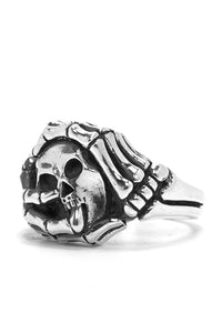 925 Sterling Silver Retro Skull Fist Ring