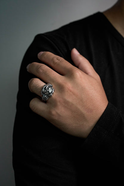 925 Sterling Silver Retro Skull Fist Ring
