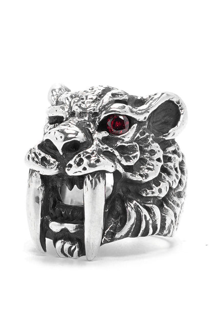 Vintage Domineering Red Eye Toothed Tiger Rings