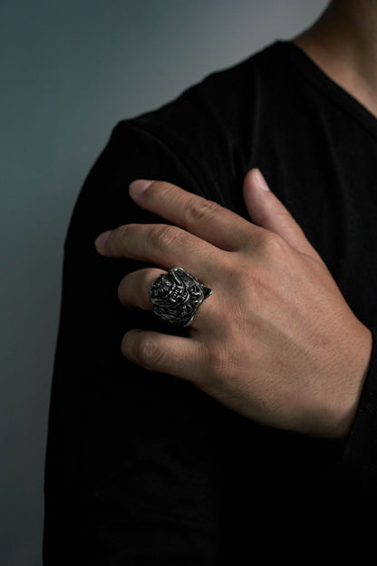 Cute Bulldog Shape Retro Silver Ring