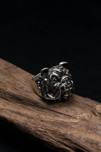 Cute Bulldog Shape Retro Silver Ring