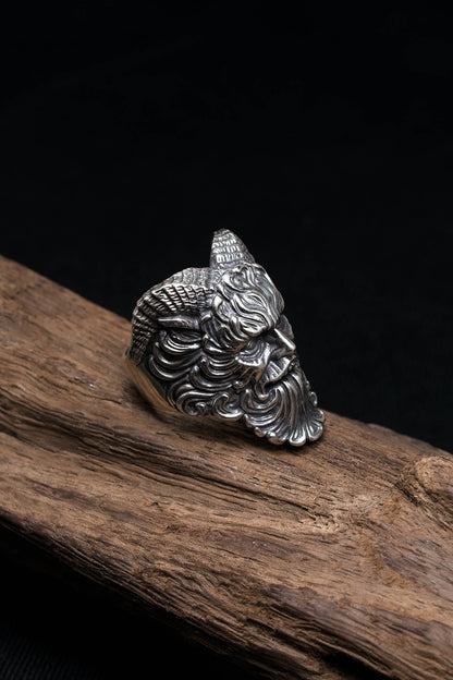 Vintage Ram Horn 925 Sterling Silver Ring