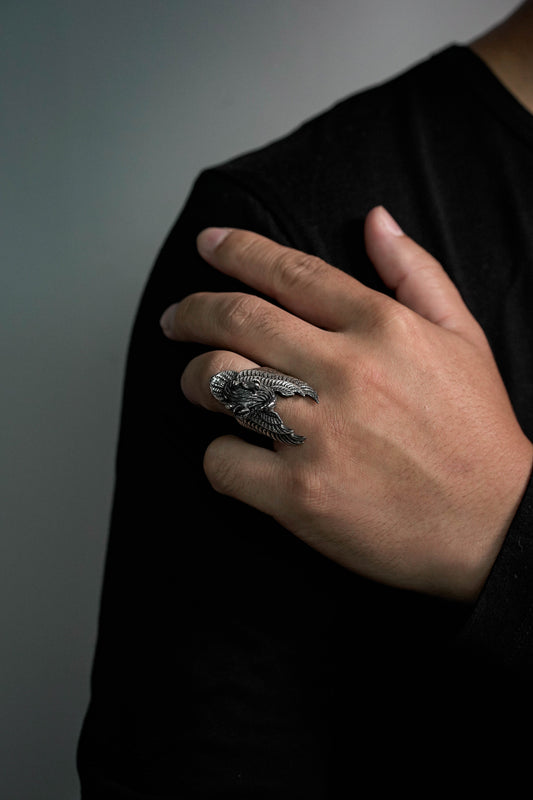 Retro Eagle Spread Wings 925 Sterling Silver Ring