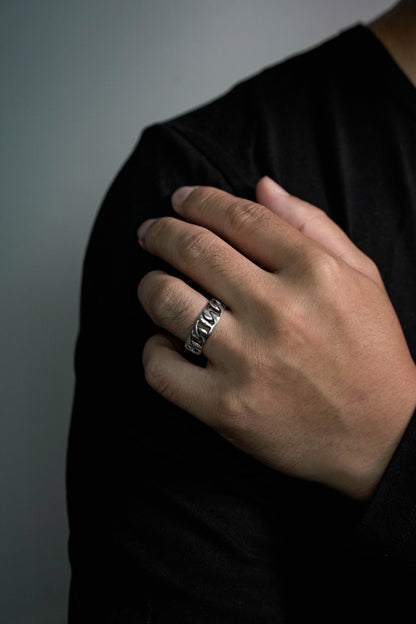 Retro 925 Sterling Silver Chain Ring