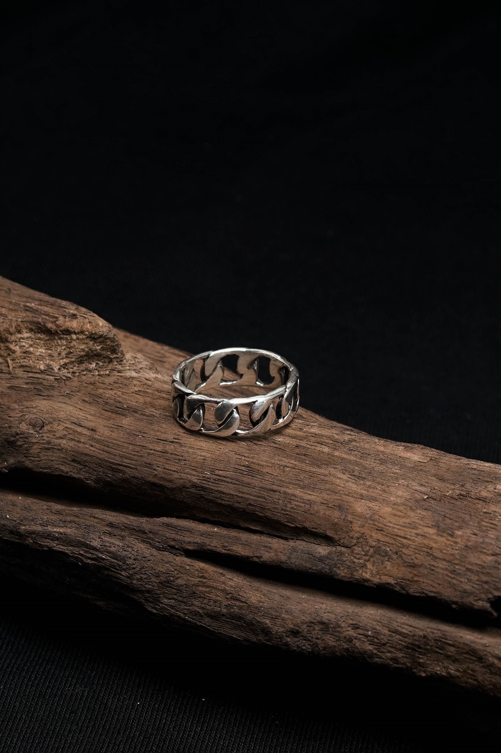 Retro 925 Sterling Silver Chain Ring