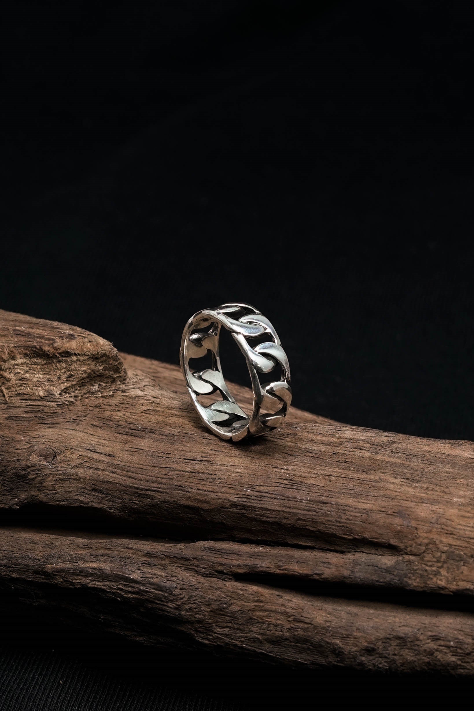 Retro 925 Sterling Silver Chain Ring