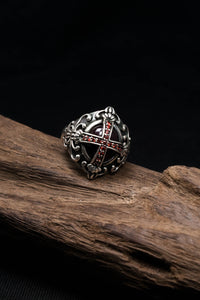 Retro Vintage Knight Cross 925 Sterling Silver Rings