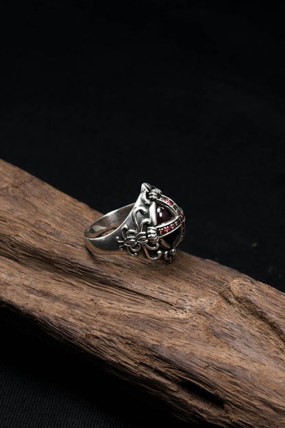 Retro Vintage Knight Cross 925 Sterling Silver Rings