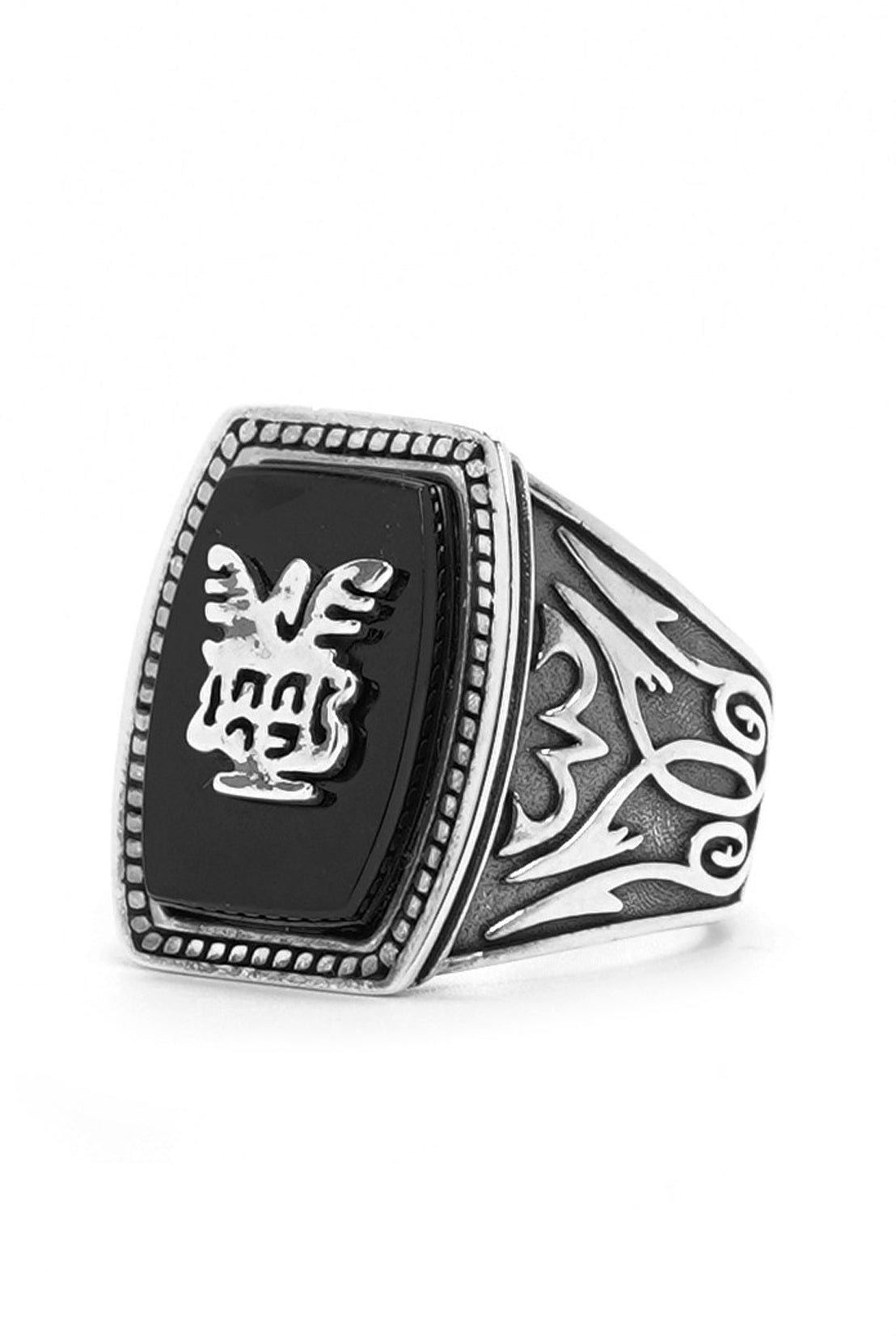 Black Onyx Eagle 925 Sterling Silver Retro Ring