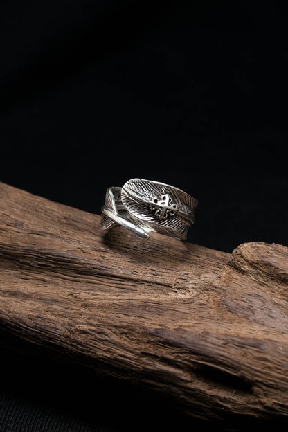 Feather Retro 925 Sterling Silver Ring