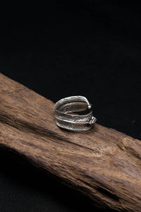 Feather Retro 925 Sterling Silver Ring