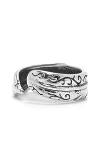 Retro 925 Sterling Silver Open Feather Ring