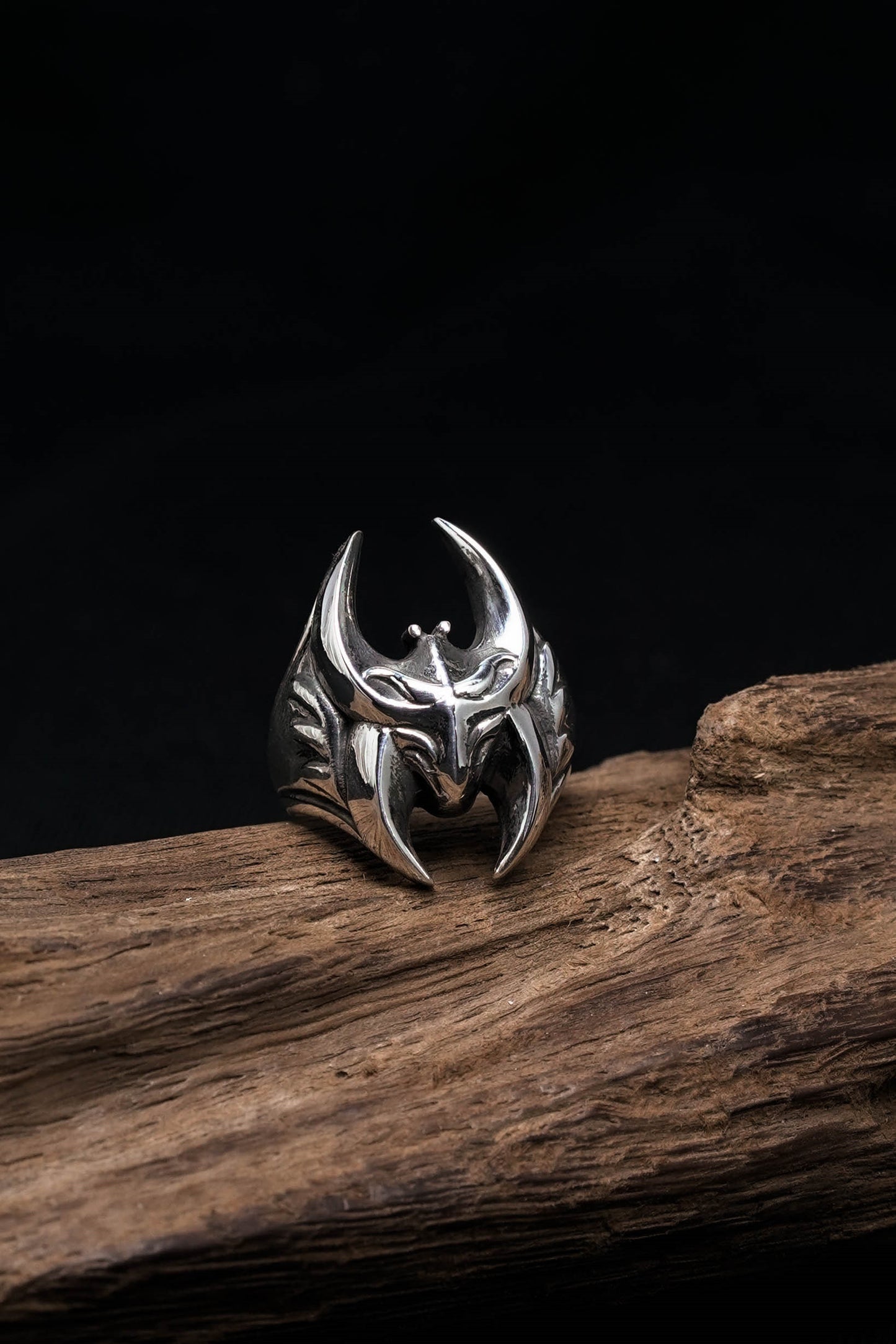 925 Sterling Silver Retro Domineering Fashion Bat Ring