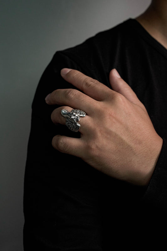 Angle Wings Retro 925 Sterling Silver Ring